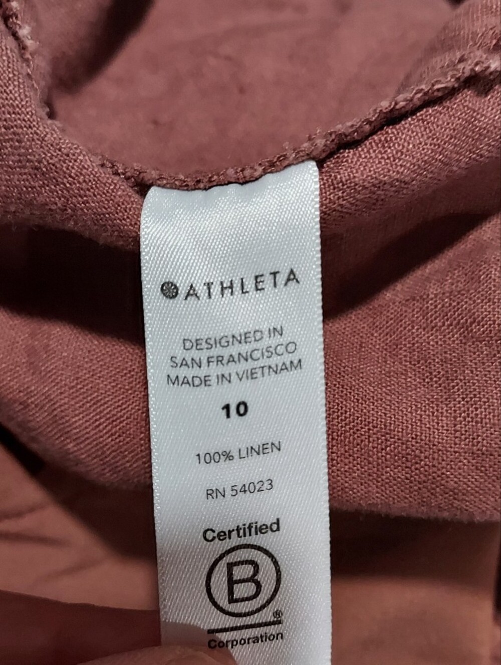 Athleta Cabo 100% Linen 4" Shorts Women Sz 10 Rose Chambray Pull On Coastal - Picture 8 of 10